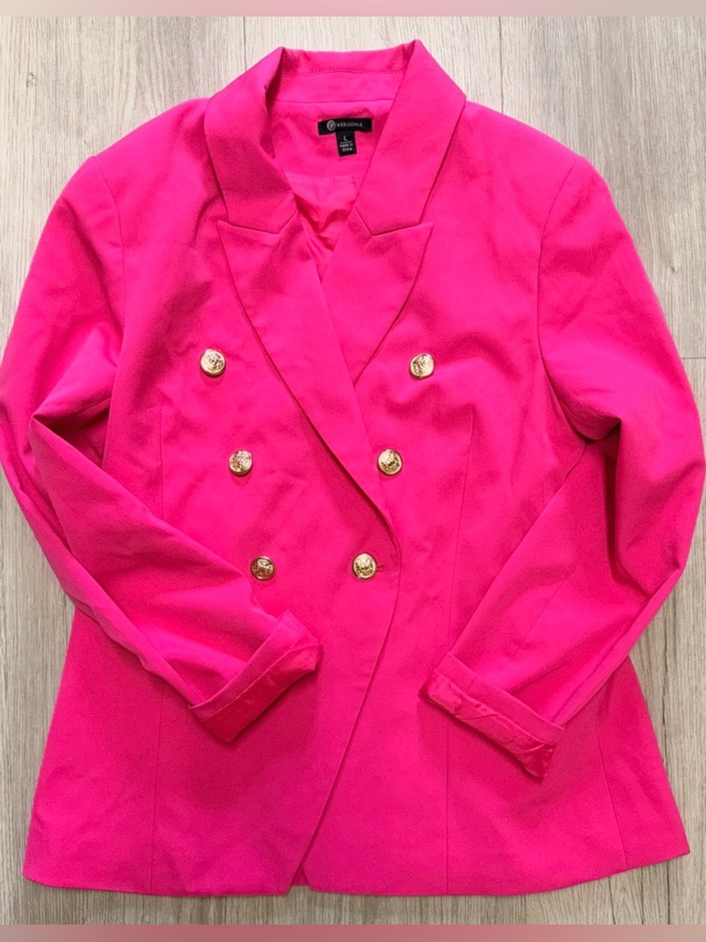 Versona Hot Pink Double-Breasted Blazer Jacket